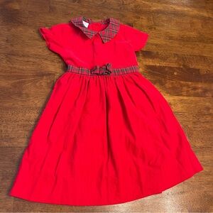 Edgehill Collection Vibrant Red Corduroy Dress plaid belt size 4T